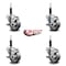 Service Caster 3'' Semi Steel Swivel 3/4'' Expanding Stem Caster Set with Brake, 4PK SCC-EX20S314-SSS-TLB-34-4 - alternate 3